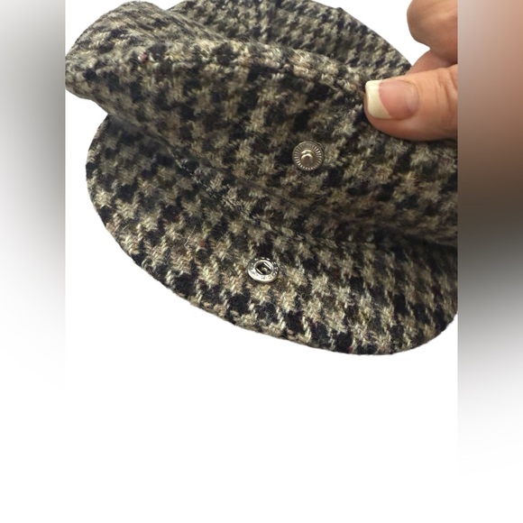 Quills Woolen Market Houndstooth Wool Beret Flat Cap Ireland Sz7/57 Mens Newsboy - Picture 2 of 9